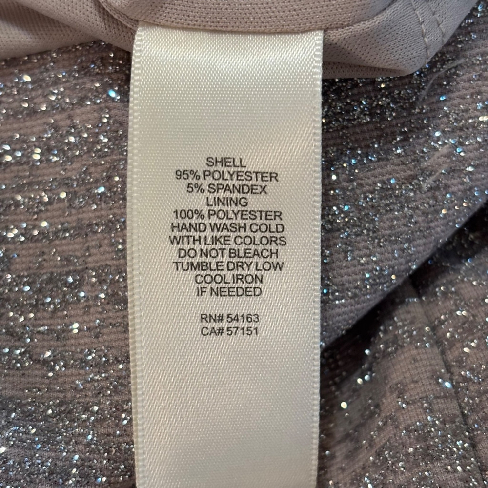 Eliza J Dress Size 8 Champagne Glitter Cold Shoulder Sheath Cocktail Party - Picture 16 of 17